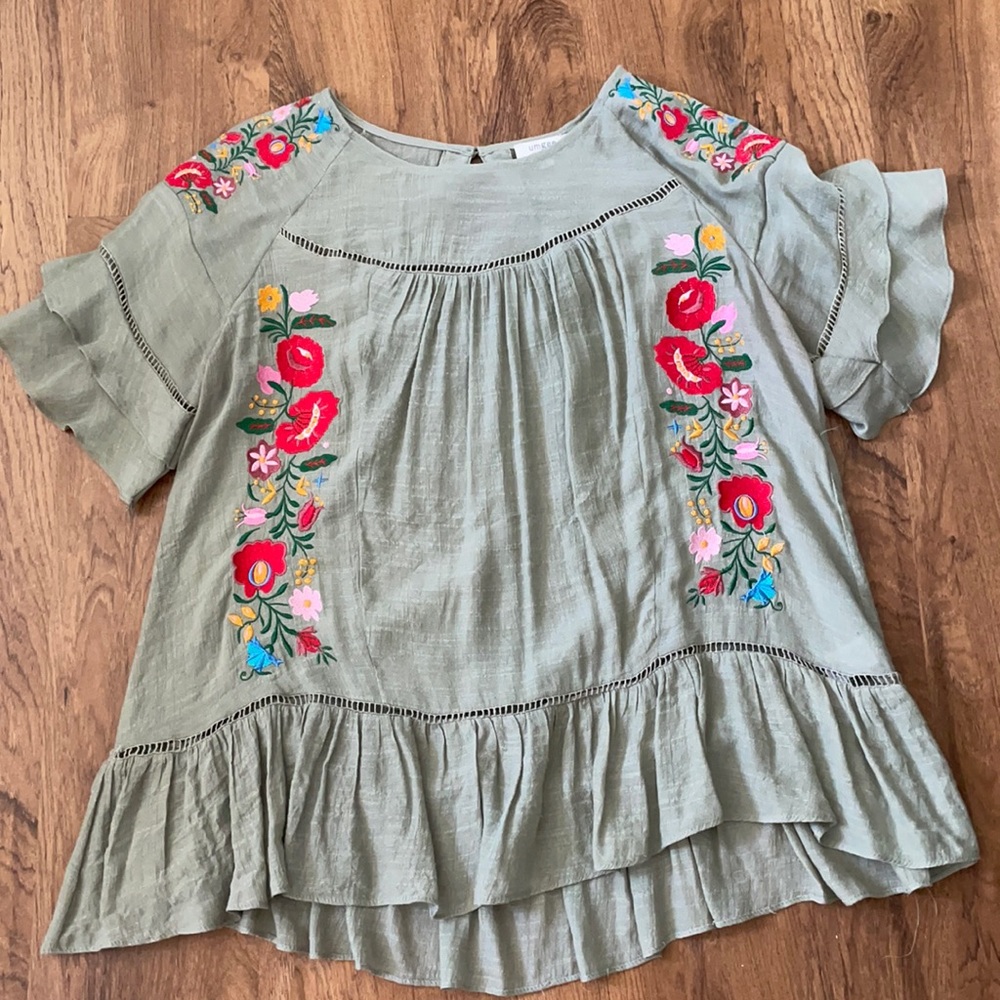 Flow-y top with beautiful embroidery.